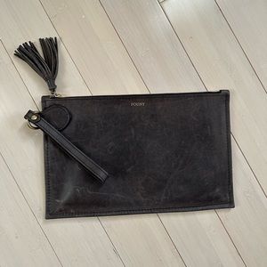Fount leather wristlet